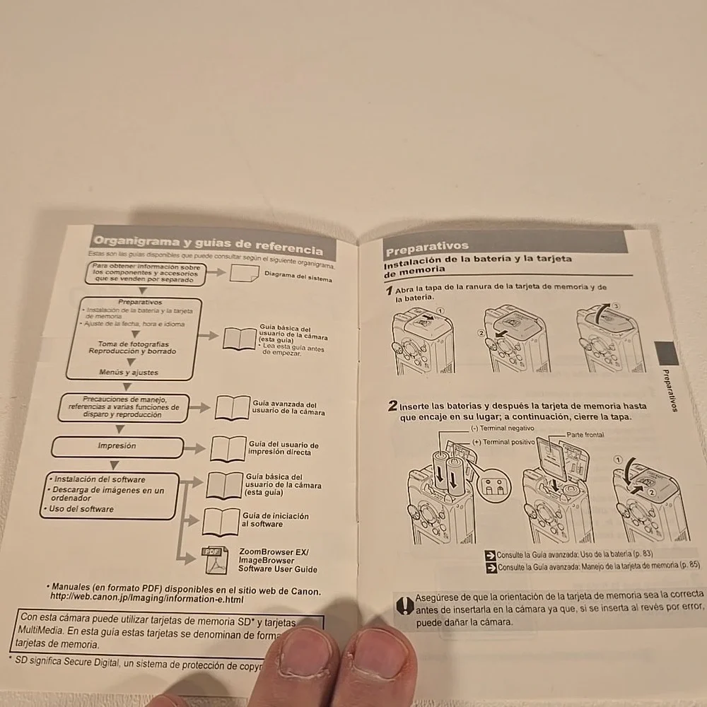 Original CANON Spanish‎ Instruction Manual For POWERSHOT A410 Digital Camera